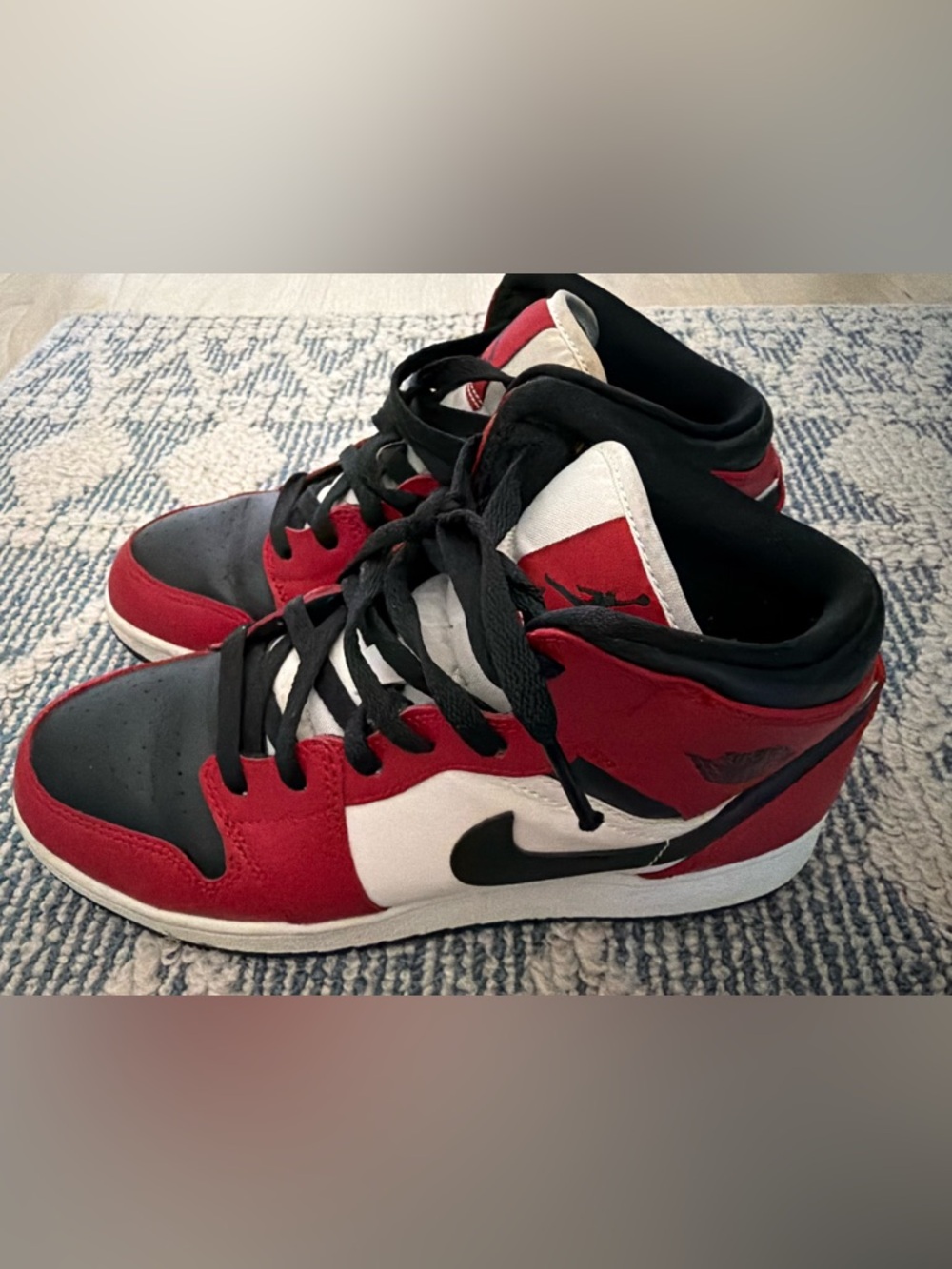 Red and black Nike Jordan 1